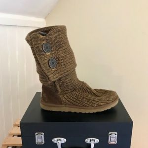 UGG olive green knitted boots